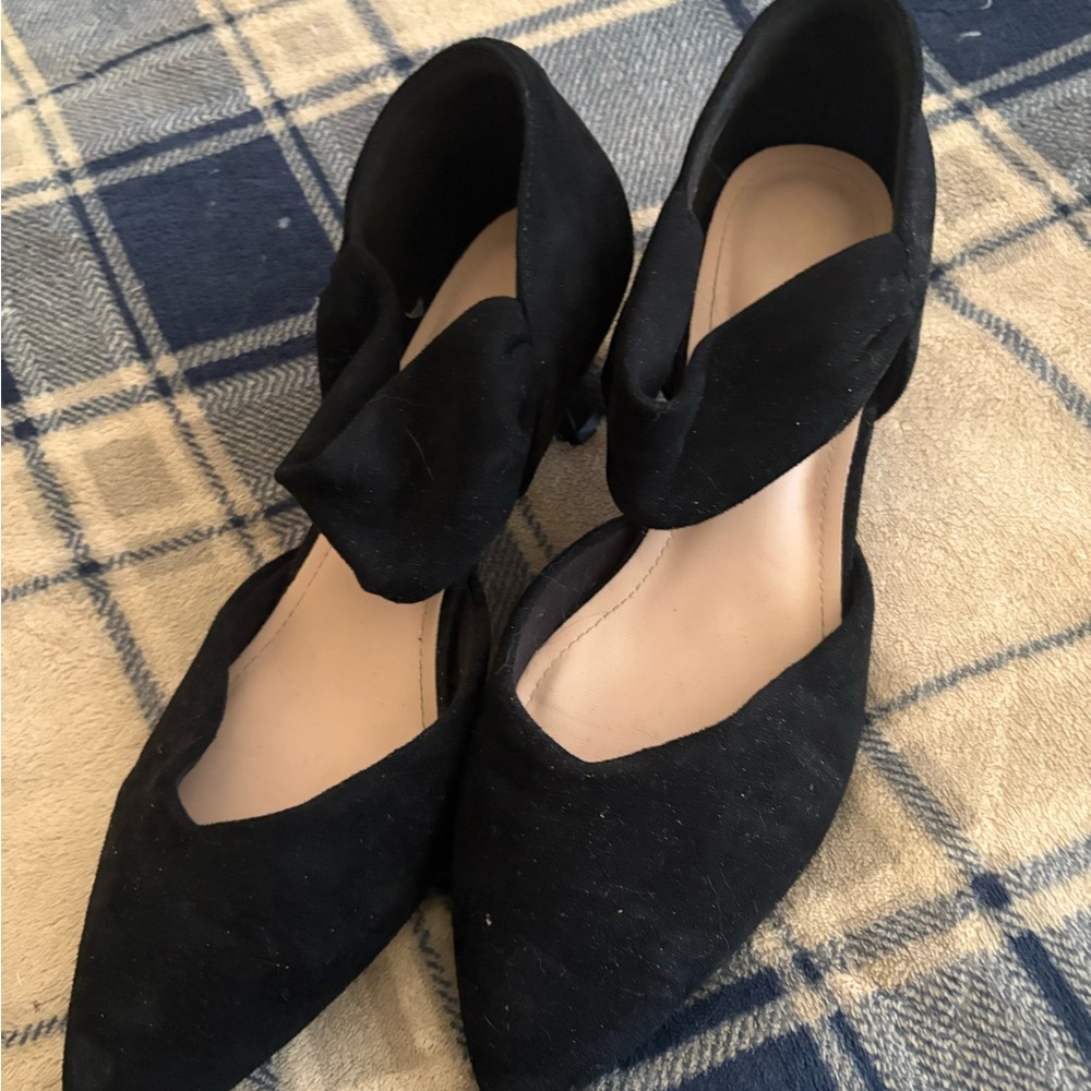 Faux suede heels